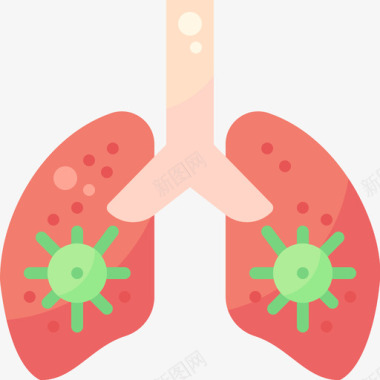 肺病毒传播扁平图标