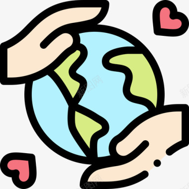 拯救世界世界之爱10线条色彩图标