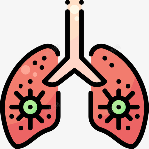 肺病毒传播2线状颜色svg_新图网 https://ixintu.com 病毒 传播 线状 颜色