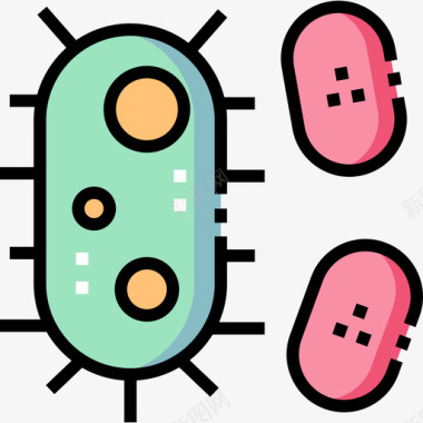 细菌医疗服务15线性颜色图标