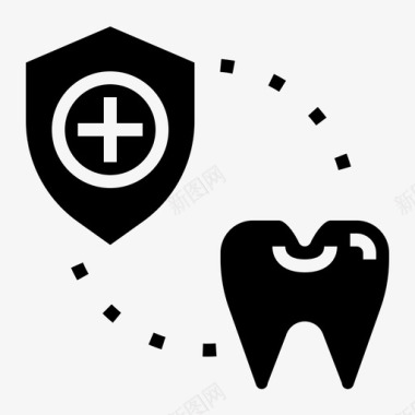 保护牙科医生1固体图标