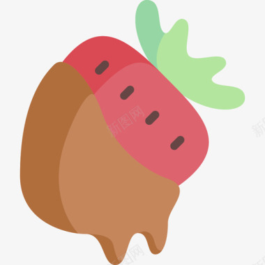 草莓甜点糖果15扁平图标
