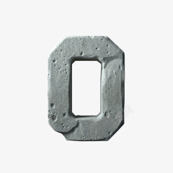 3D石头字数字O素材