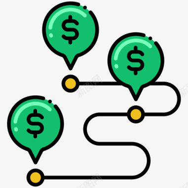 交易数据在线货币服务14线性颜色图标