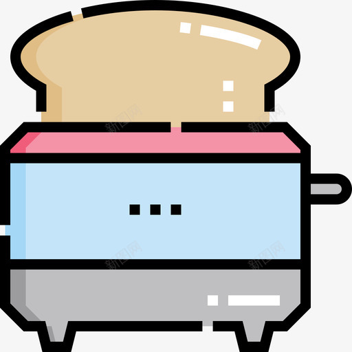 烤面包机家庭用品50线性颜色svg_新图网 https://ixintu.com 烤面包 面包机 家庭用品 线性 颜色