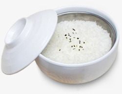 芝麻白饭米饭大白饭五谷芝麻黑芝麻白色碗碗陶瓷陶瓷碗平面平面高清图片