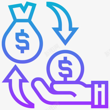 退款付款要素3梯度图标