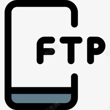 Ftp数据传输12线性彩色图标
