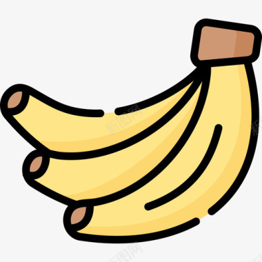 香蕉热带目的地1线形颜色图标