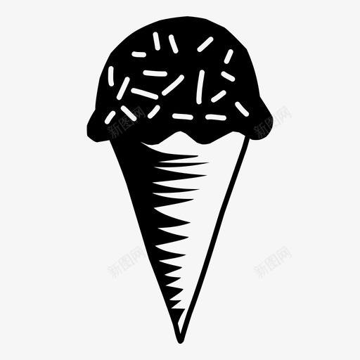 冰淇淋筒美味风味svg_新图网 https://ixintu.com 冰淇淋 美味 风味 食物