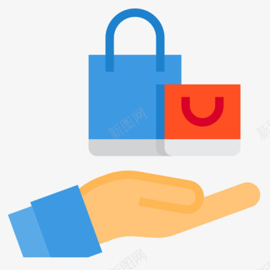购物袋购物和电子商务25扁平图标