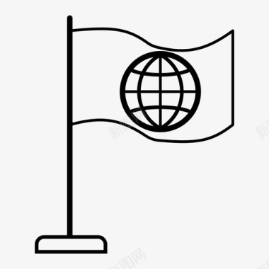 旗帜地球仪图标
