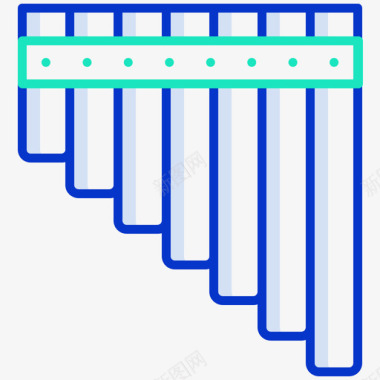 长笛乐器52轮廓颜色图标
