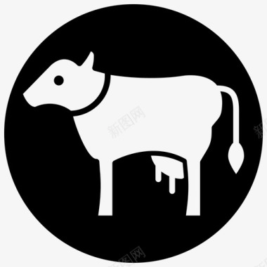 奶牛动物养殖场家畜图标