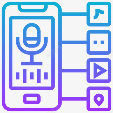 语音控制虚拟现实116渐变图标