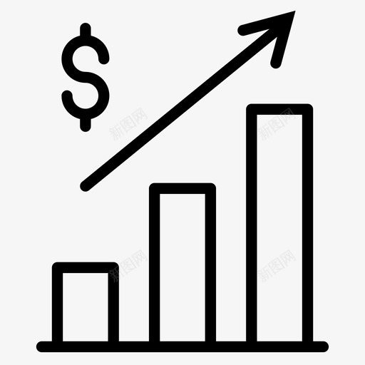 收益分析财务svg_新图网 https://ixintu.com 收益 分析 财务 增长 投资 25个 托管 管线 图标