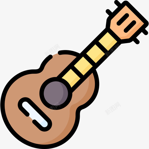 Ukelele热带目的地1线性颜色svg_新图网 https://ixintu.com Ukelele 热带 目的地 线性 颜色