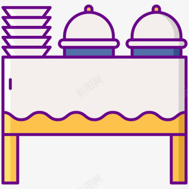 自助餐美食家2线性颜色图标