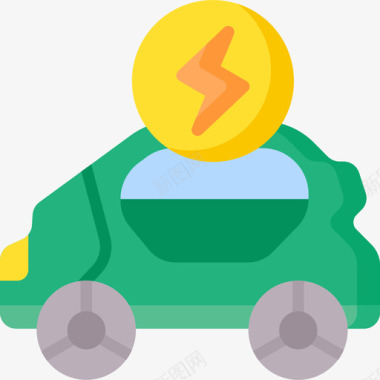 电动汽车可再生能源44平板图标