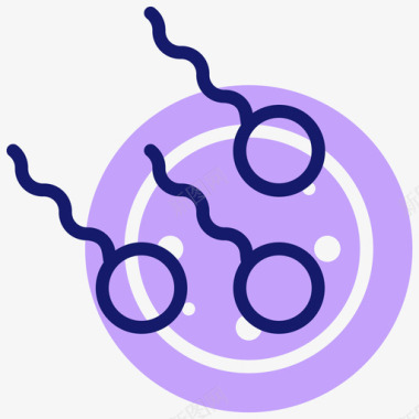 精子妊娠6线形颜色图标