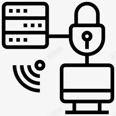 数据安全网络技术28线性图标