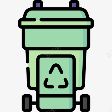 回收箱塑料制品16线性颜色图标