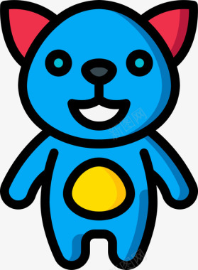 猫软玩具4线性颜色图标
