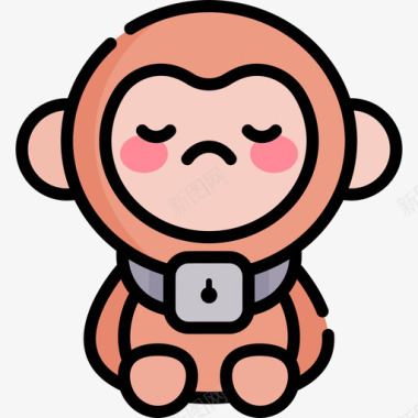 猴子动物福利2线性颜色图标