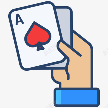 纸牌游戏赌场111线性颜色图标