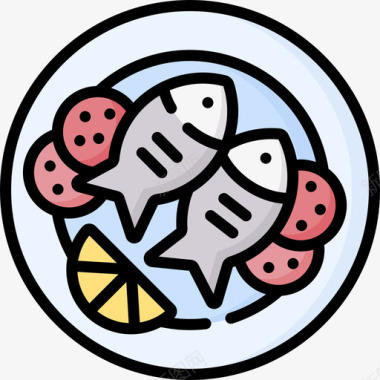 鱼国际食品16原色图标