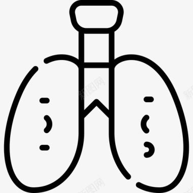 肺医疗服务16线性图标