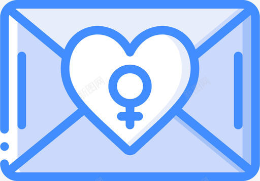 Letter妇女节54蓝色图标