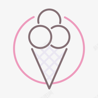 冰淇淋美食家3线性颜色图标