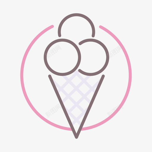 冰淇淋美食家3线性颜色svg_新图网 https://ixintu.com 冰淇淋 美食家 线性 颜色