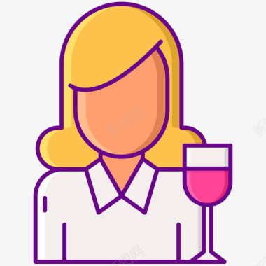 女服务员酒庄1号原色图标