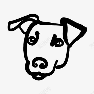 聪明的狗脸手绘的狗图标
