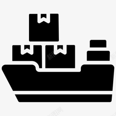 海运货船寄售交货图标