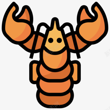 龙虾海鲜25原色图标