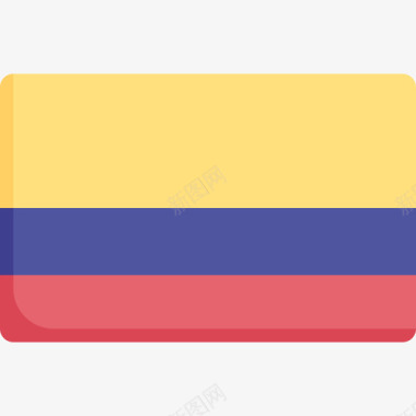 哥伦比亚国旗17平坦图标