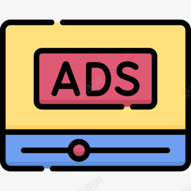 视频广告营销增长33线性色彩图标