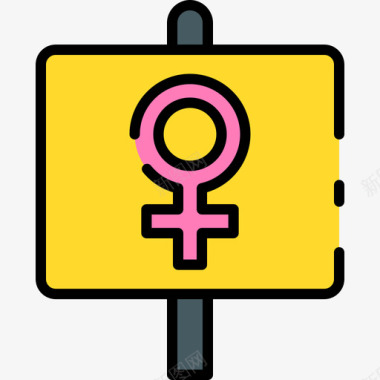 抗议妇女节57线性颜色图标