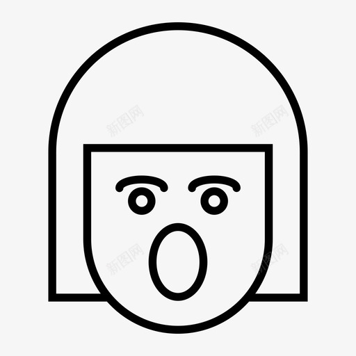女孩惊讶表情svg_新图网 https://ixintu.com 女孩 表情 惊讶 眩晕 1行