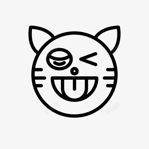 猫可爱表情符号svg_新图网 https://ixintu.com 表情 老虎 可爱 符号 舌头 眨眼 1行