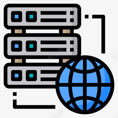万维网云计算59线性彩色图标