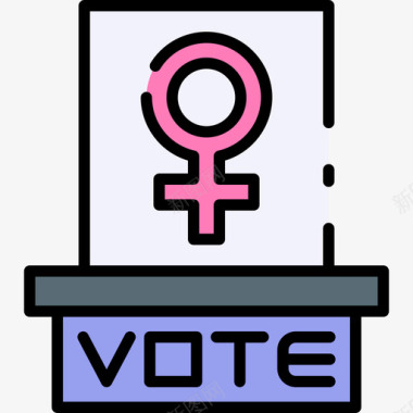 投票妇女节57线性颜色图标