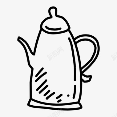采购产品茶壶饮料手绘图标