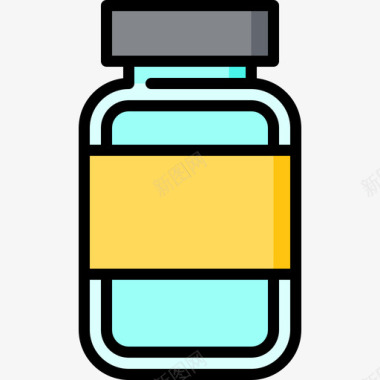 胶囊药物2线性颜色图标
