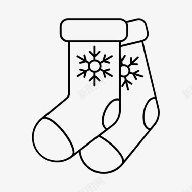 冬天圣诞节圣诞袜图标