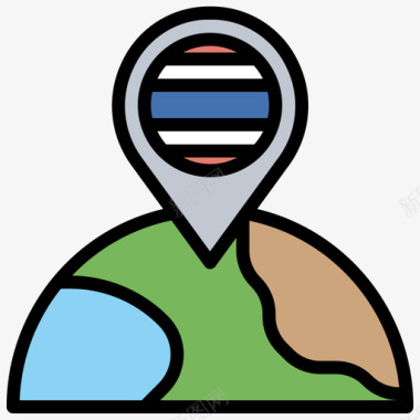 地理位置泰国旅游5线性颜色图标