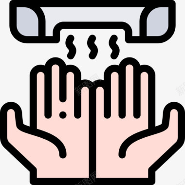 干手机洗手22线性颜色图标